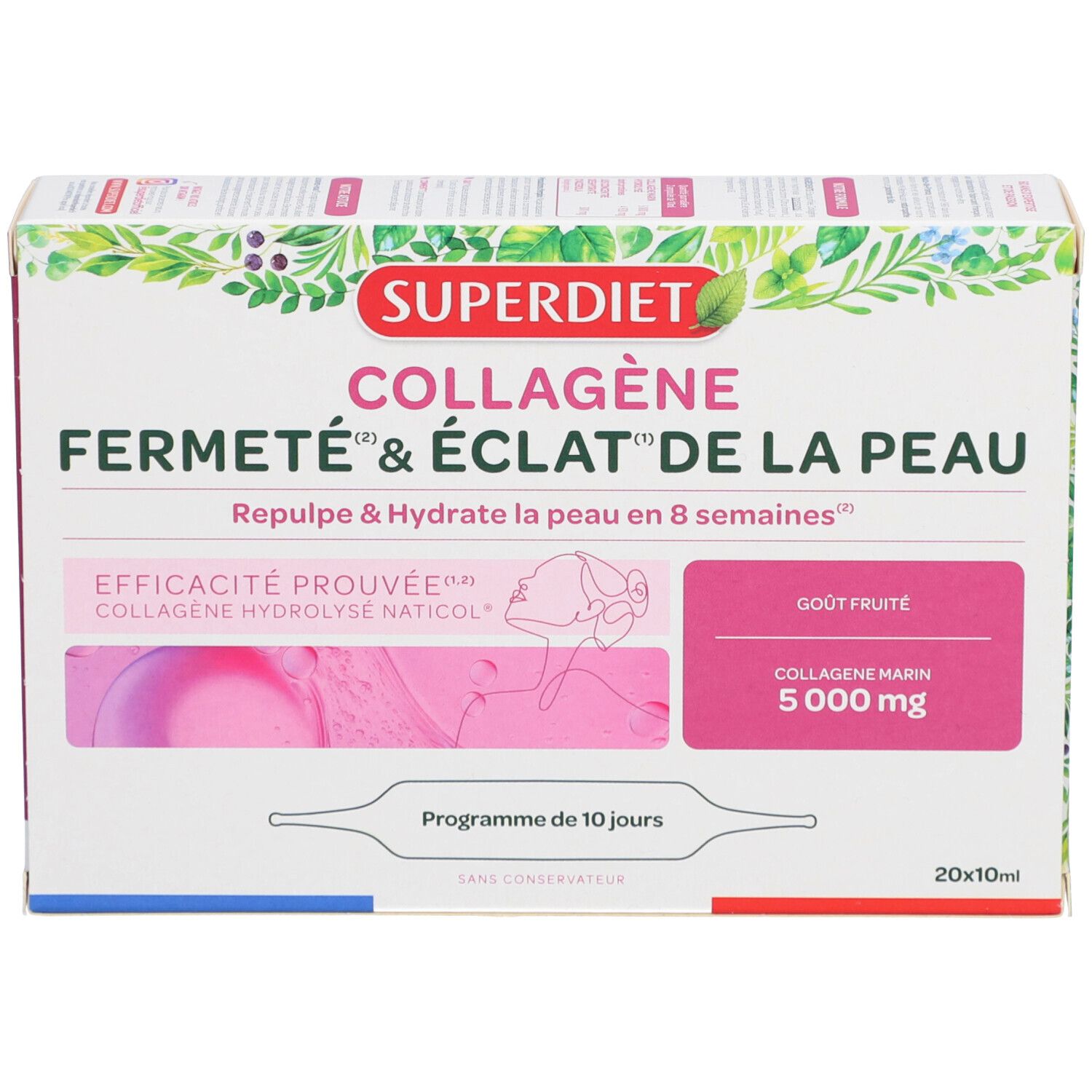 Superdiet Collagène fermeté éclat peau goût fruité