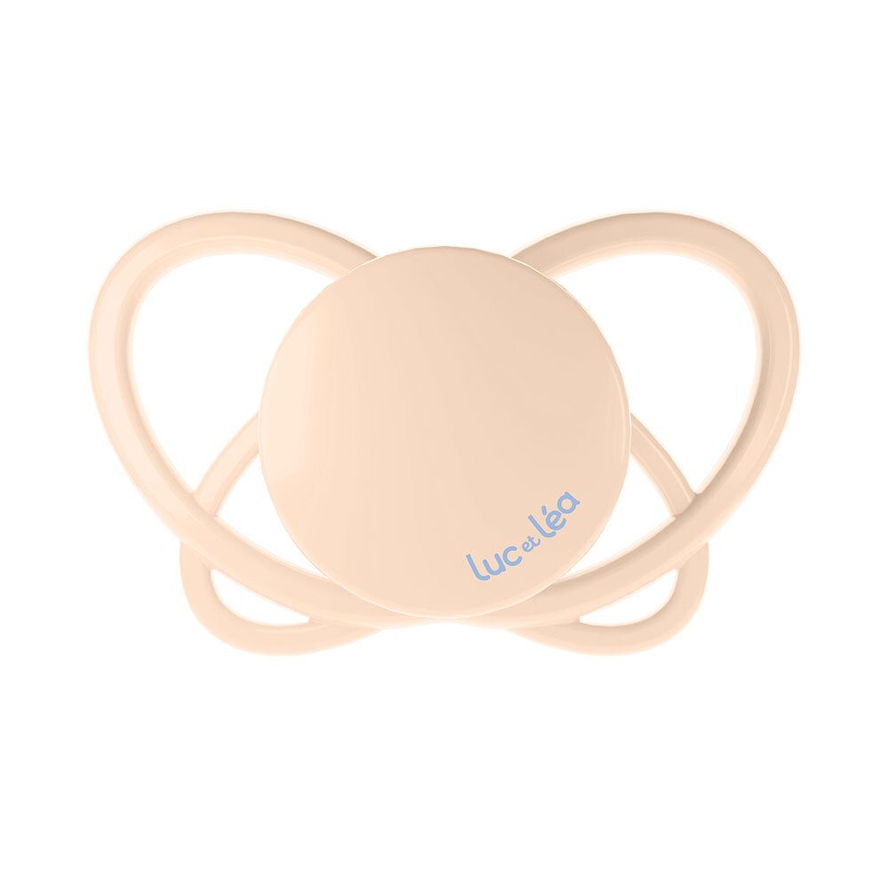 Sucette beige. Marque : Luc et Léa. Forme physiologique.