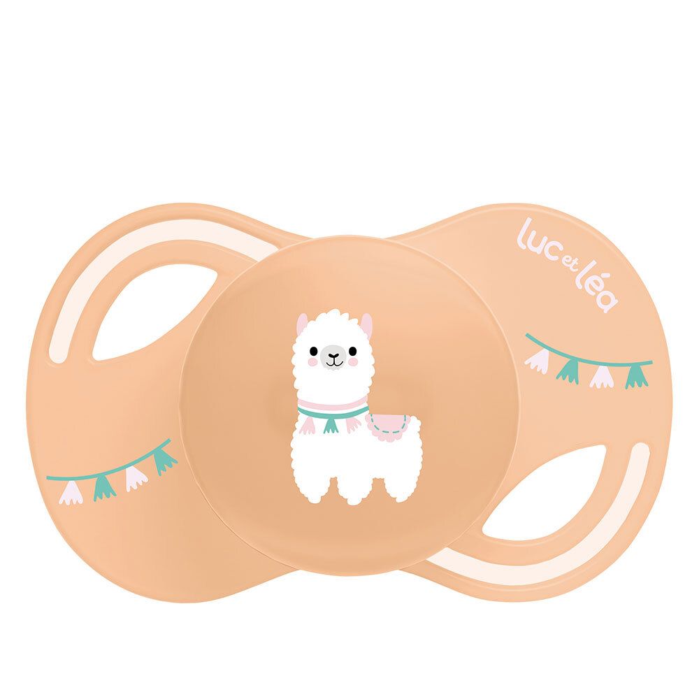 Sucette anatomique Luc et Léa, motif lama. Extra-fine.