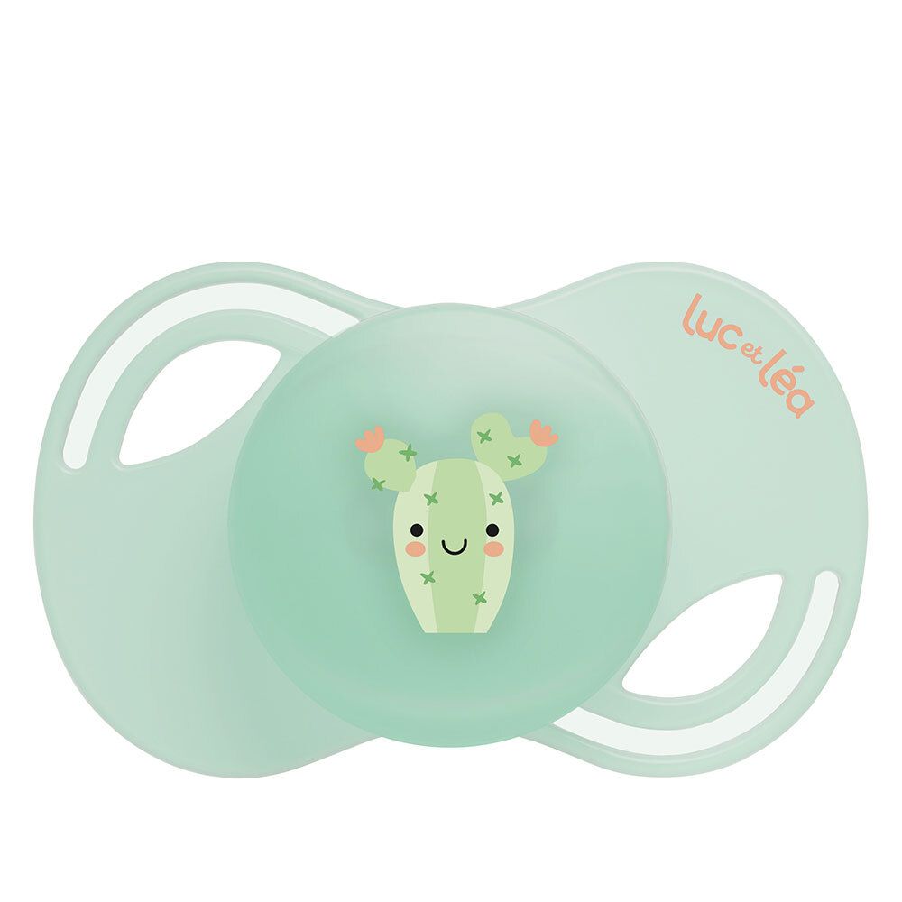 Sucette anatomique Luc et Léa, motif cactus. Extra-fine.