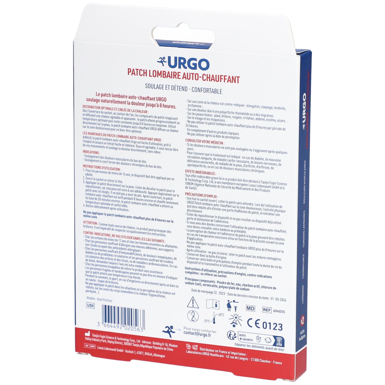 URGO PATCH LOMBAIRE AUTO - CHAUFFANT -  Patch adhésif chauffant pour les lombaires. (ref.