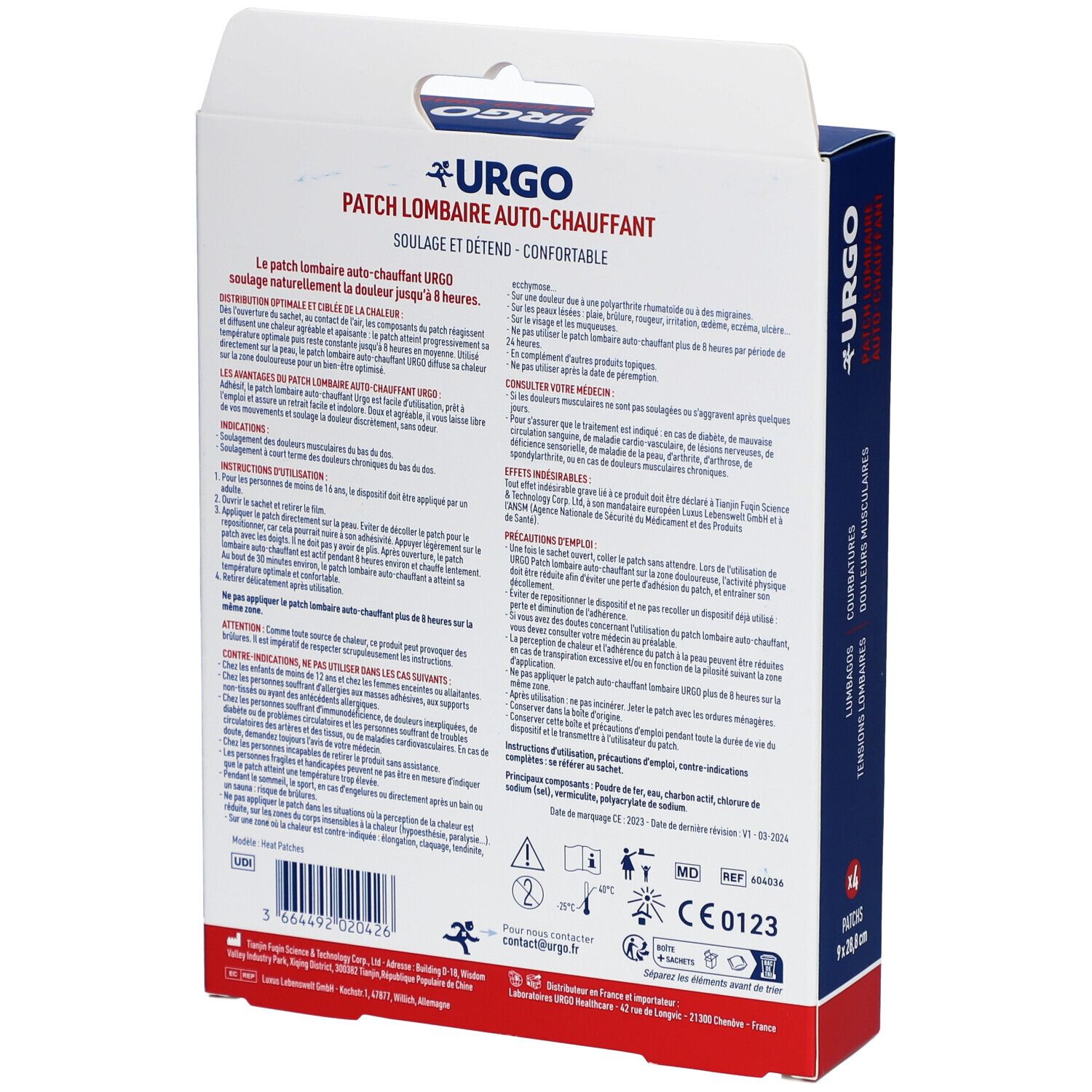 URGO PATCH LOMBAIRE AUTO - CHAUFFANT -  Patch adhésif chauffant pour les lombaires. (ref.