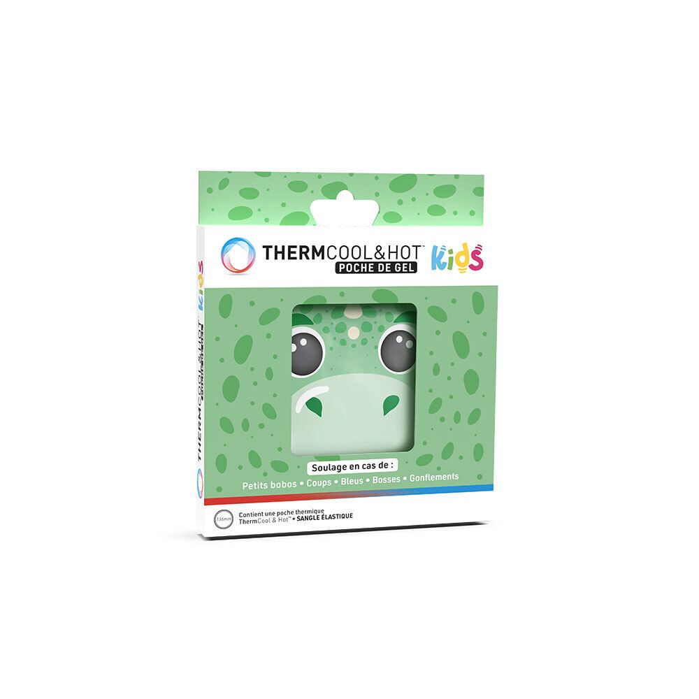 Emballage pour une poche de gel ThermCool & Hot Kids avec un motif de dragon.