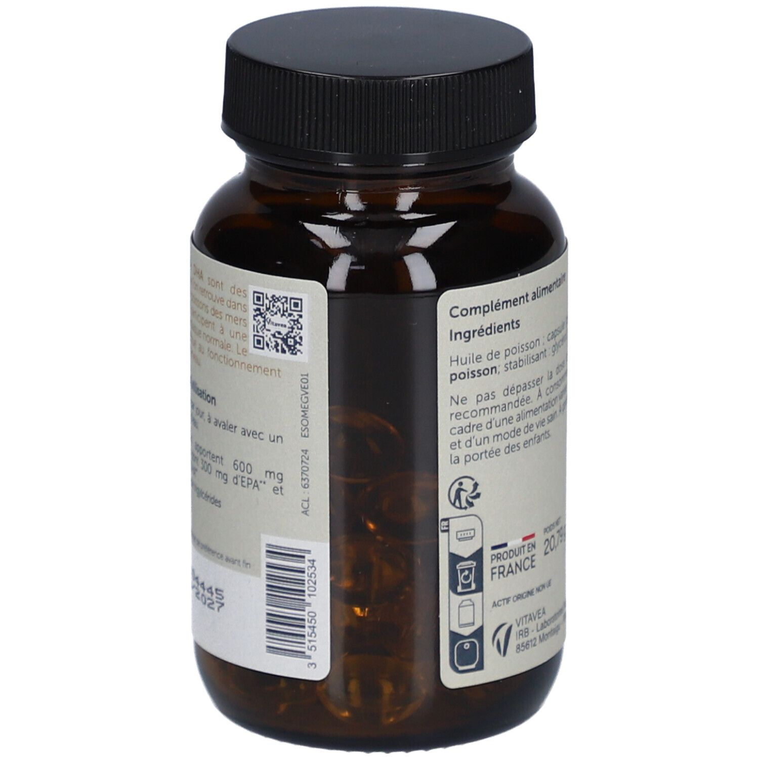 Vitavea Santé Nutri’sentiels Omégas 3 Équilibre cerveau cœur