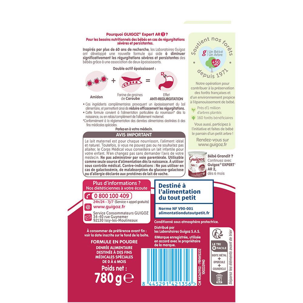 Guigoz Expert AR mix 1 Lait Anti-Régurgitations dès la Naissance