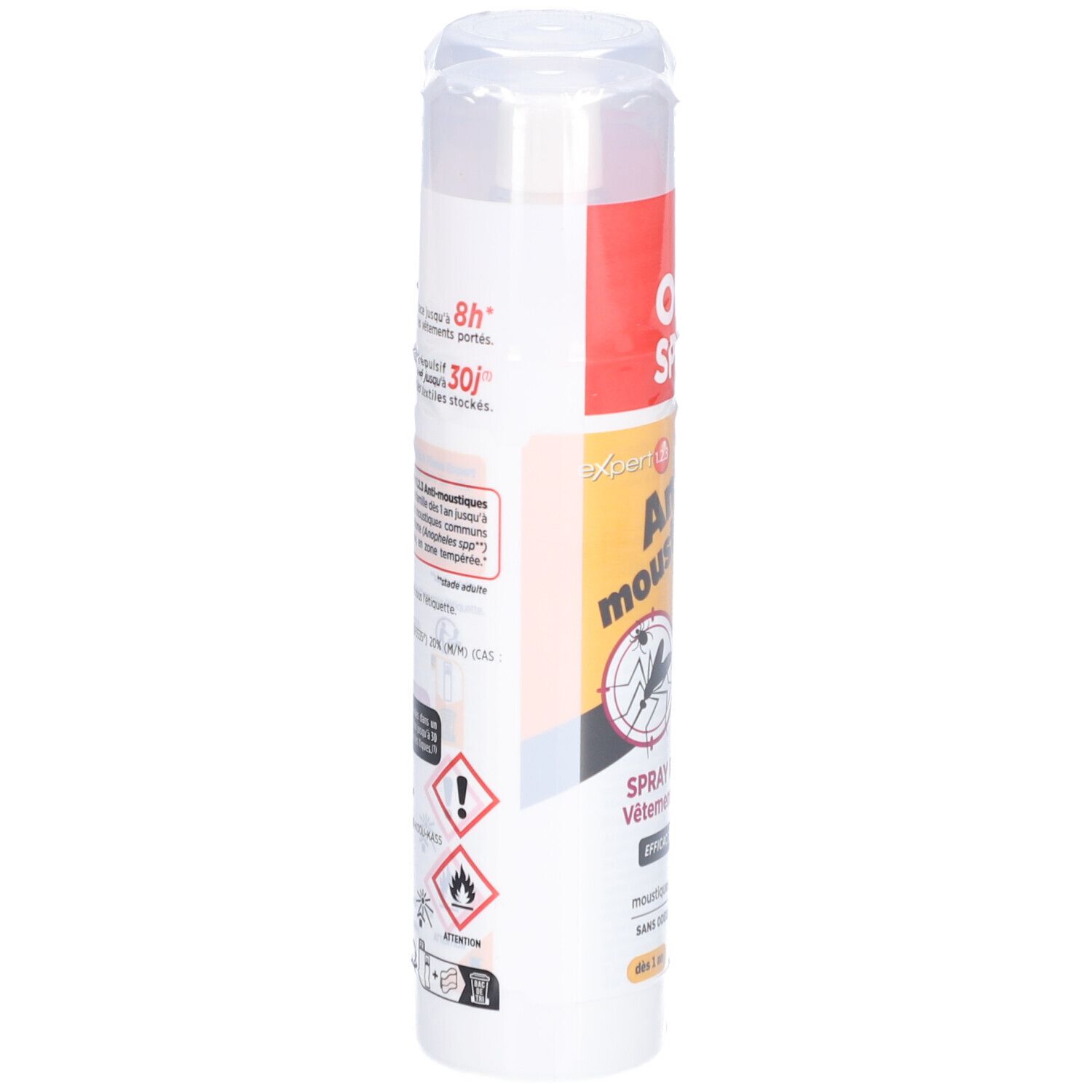 EXPERT 123 Spray répulsif anti-moustiques vêtements et tissus 2X100ml
