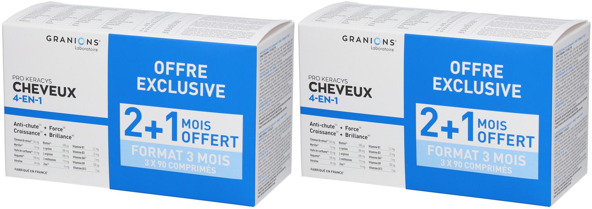 GRANIONS® Pro Keracys Cheveux 4 en 1 - 3 Mois