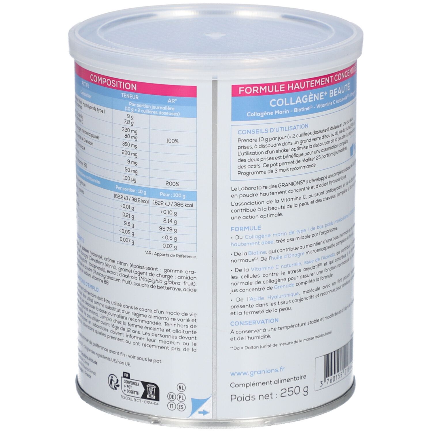 GRANIONS Collagène + Beauté Goût Citron
