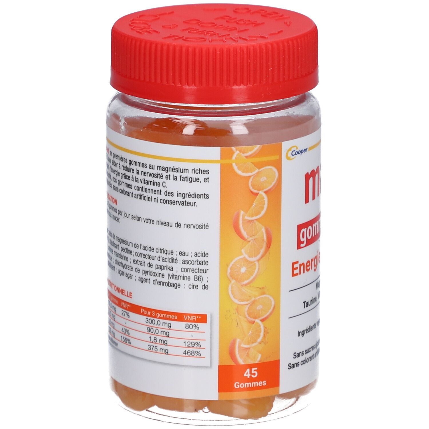 MAG 2 - Gommes BOOST -  Anti-nervosité et anti-fatigue - Sans sucres ajoutés et sans colorant artificiel - Ingrédients vegan -Arôme naturel de mandarine - Complément alimentaire à base de magnésium, taurine, vitamines B6 et C - 45 gommes