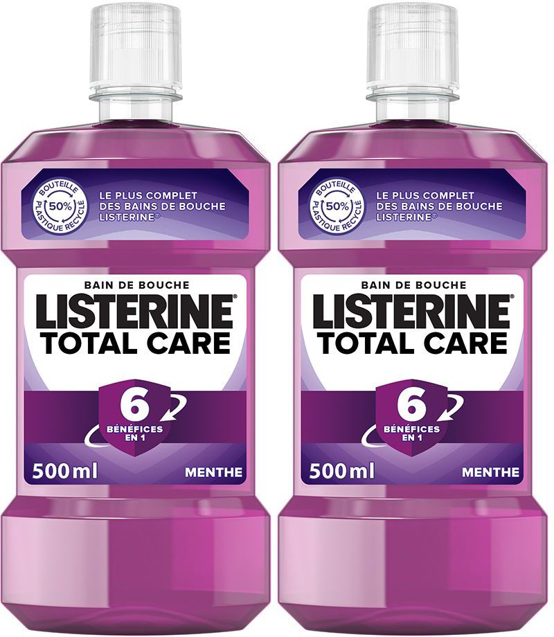 Listerine Bain De Bouche Quotidien, Total Care 6 En 1, Renforcement De La Dentition, Pour Une Haleine Fraîche, Menthe