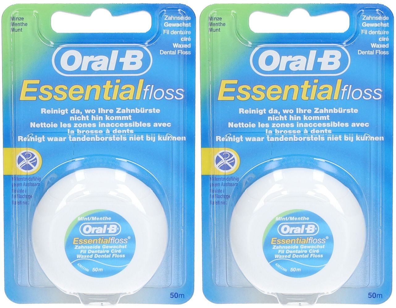 Oral-B Essential Floss Fil Dentaire Ciré Mentholé 50 m