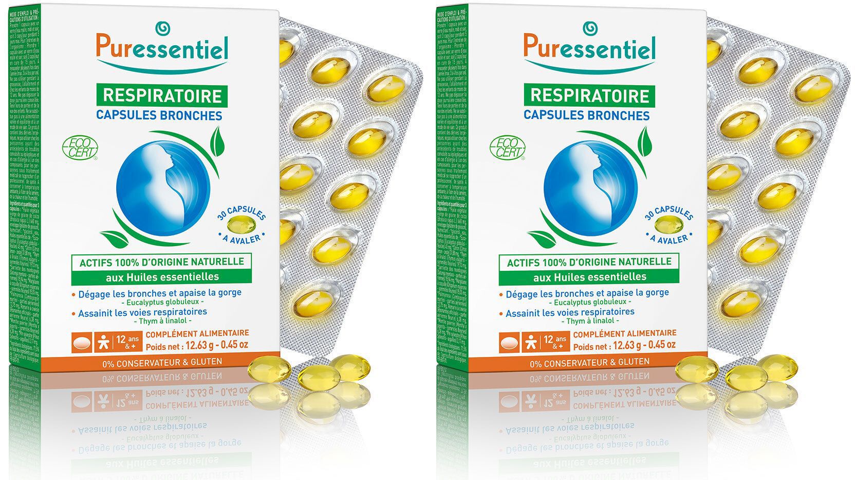 PURESSENTIEL RESPIRATOIRE Capsules Bronches aux HE BIO - 30 capsules