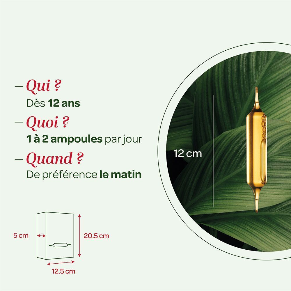 Ampoule SUPERDIET Ortie piquante BIO avec dimensions et conseils d'utilisation.