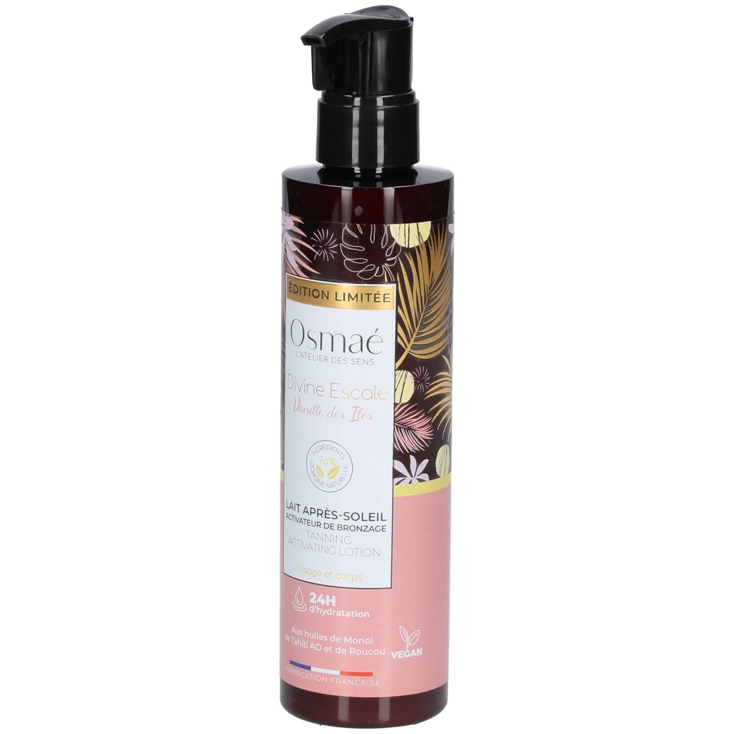 Lait activateur de bronzage Osmae, édition limitée, avec pompe.