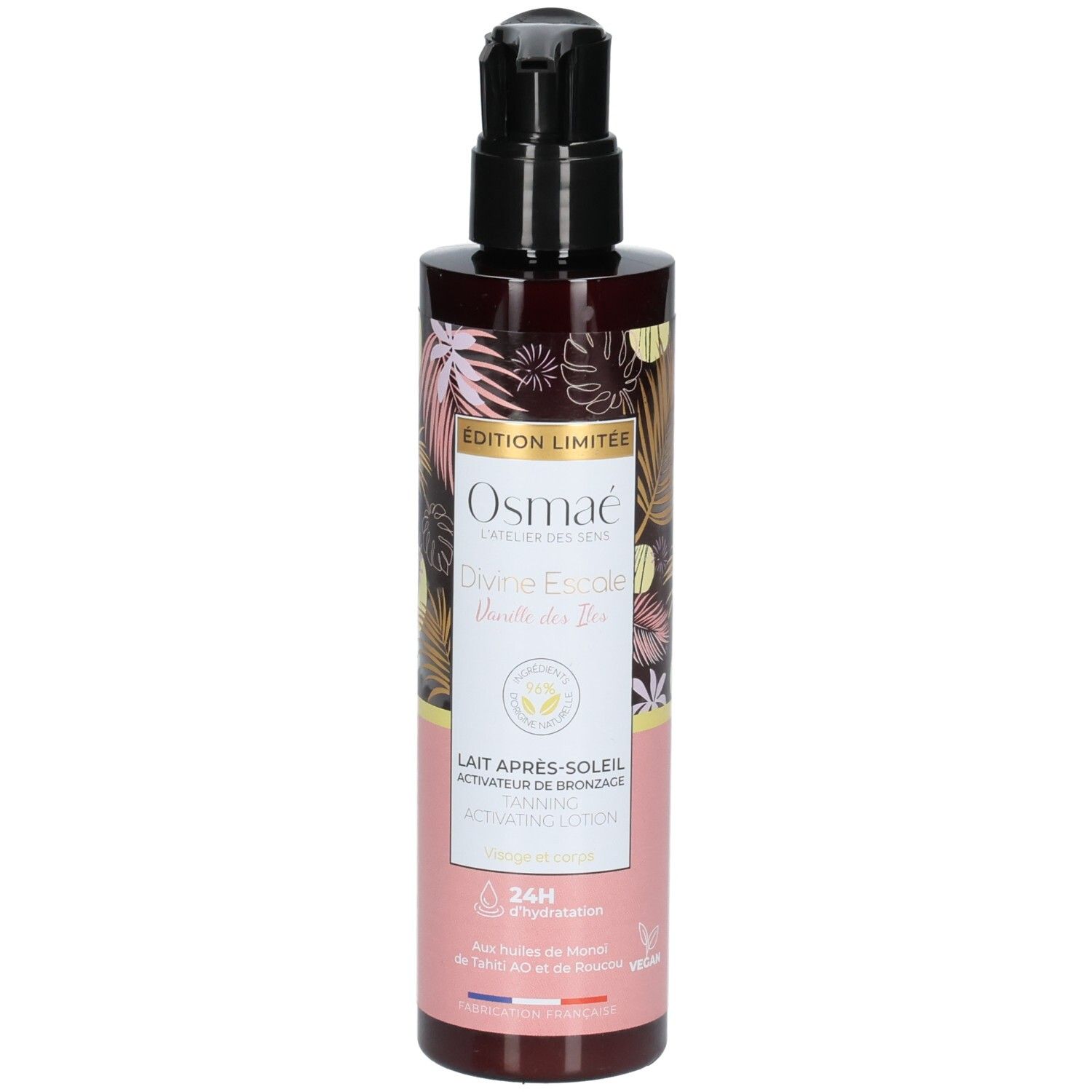 Lait activateur de bronzage Osmae, édition limitée, avec pompe.