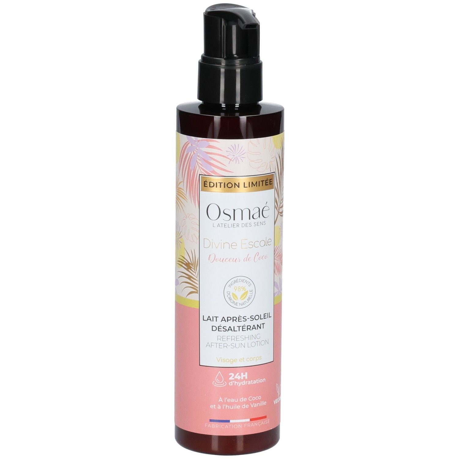 Osmae Lait Après-Soleil Désaltérant, Edition Limitée, parfum Coco.