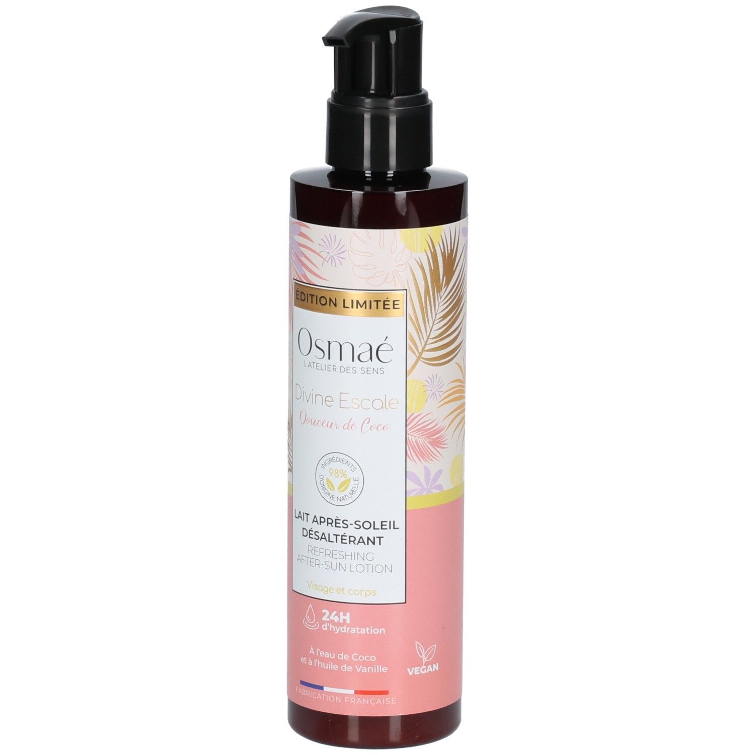 Osmae Lait Après-Soleil Désaltérant, Edition Limitée, parfum Coco.