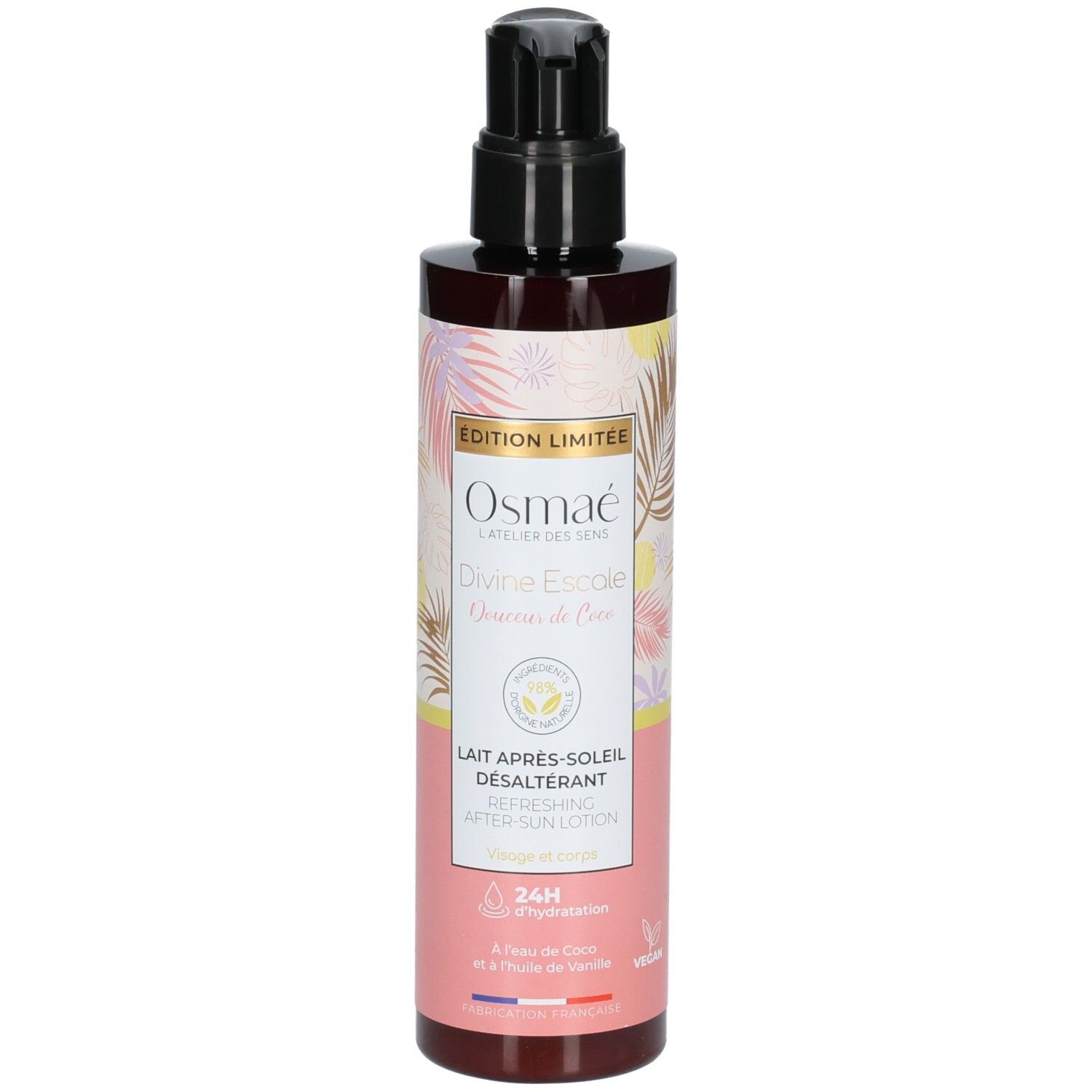 Osmae Lait Après-Soleil Désaltérant, Edition Limitée, parfum Coco.