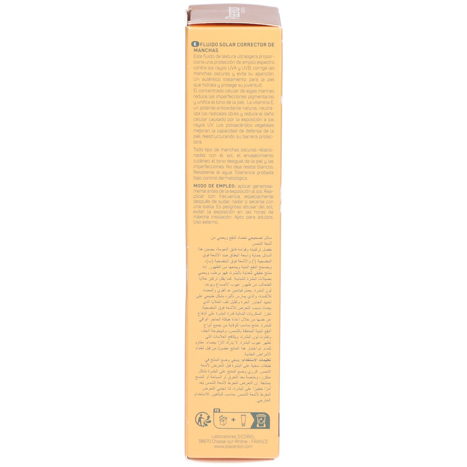 PLACENTOR Fluide Solaire Correcteur de Tâches SPF50+