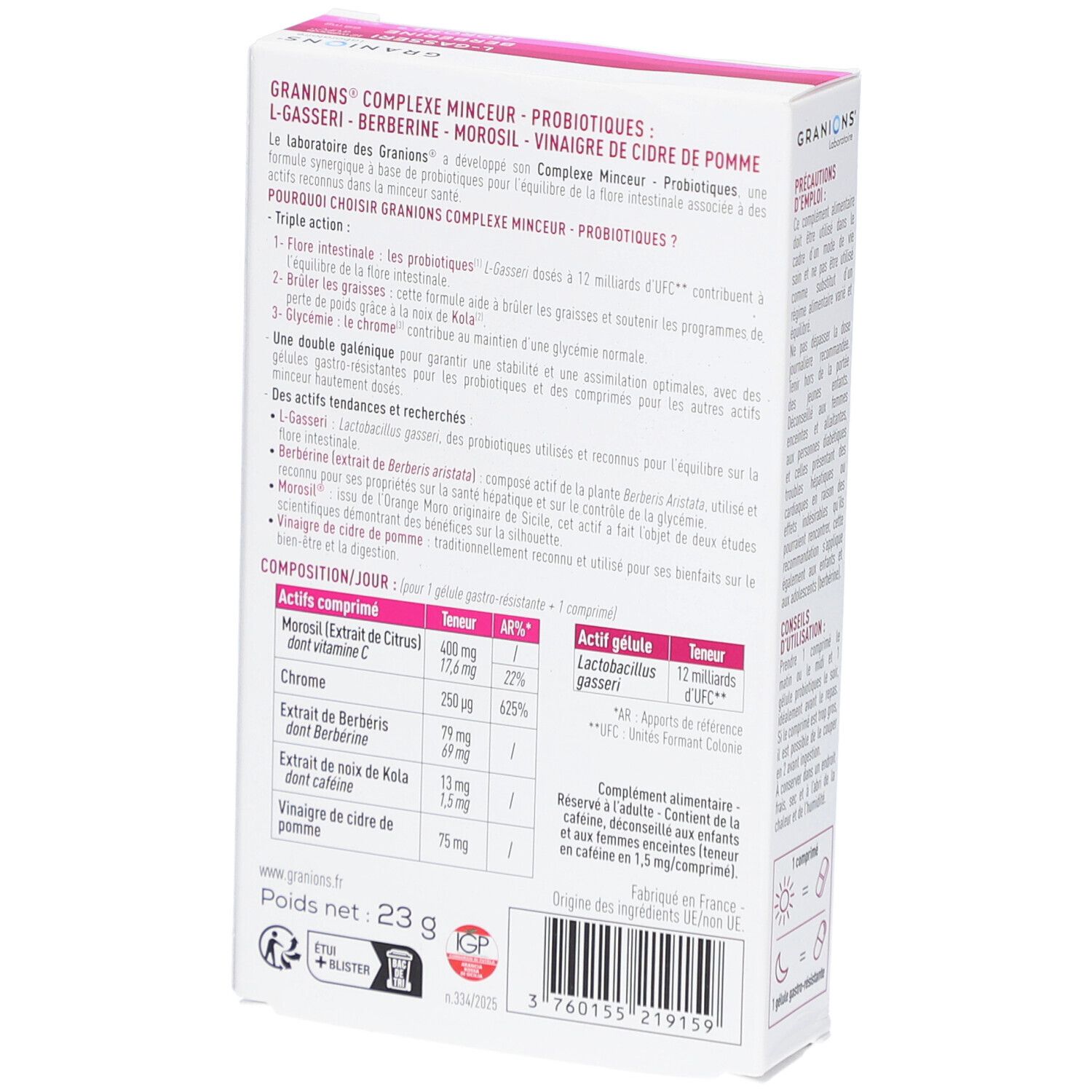 GRANIONS Complexe Minceur - Probiotiques