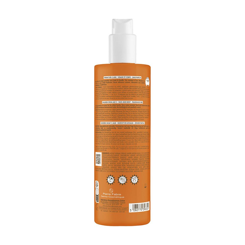 Avène Solaire Spray Famille SPF50+ | Très Haute Protection | Haute tolérance pédiatrique | Peau sensible