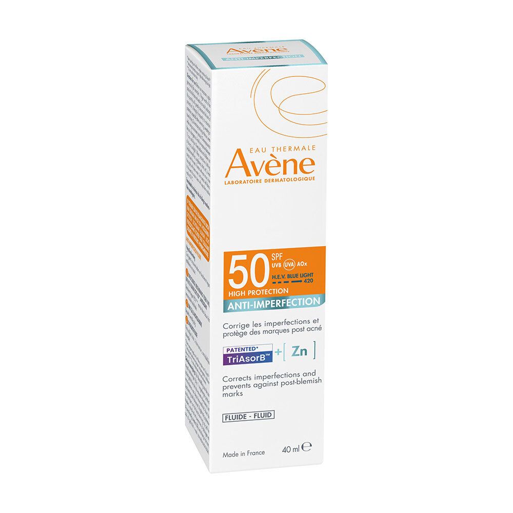 Avène Solaire Fluide Anti-Imperfection SPF50 | Usage quotidien | Très Haute Protection | Peau sensible