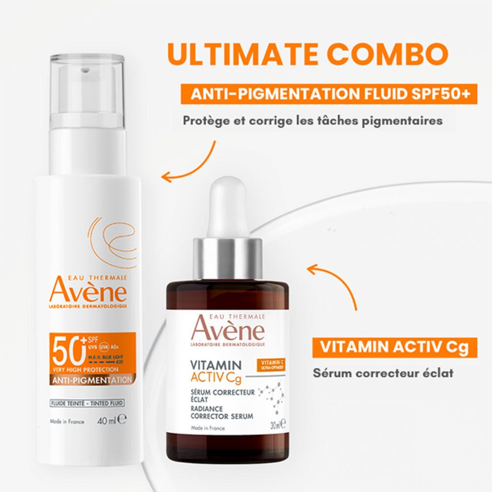 Avène Solaire Fluide teinté Anti-Pigmentation SPF50+ | Usage quotidien | Très Haute Protection | Peau sensible