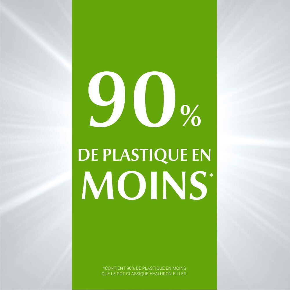 Fond vert avec texte : 90% DE PLASTIQUE EN MOINS.
