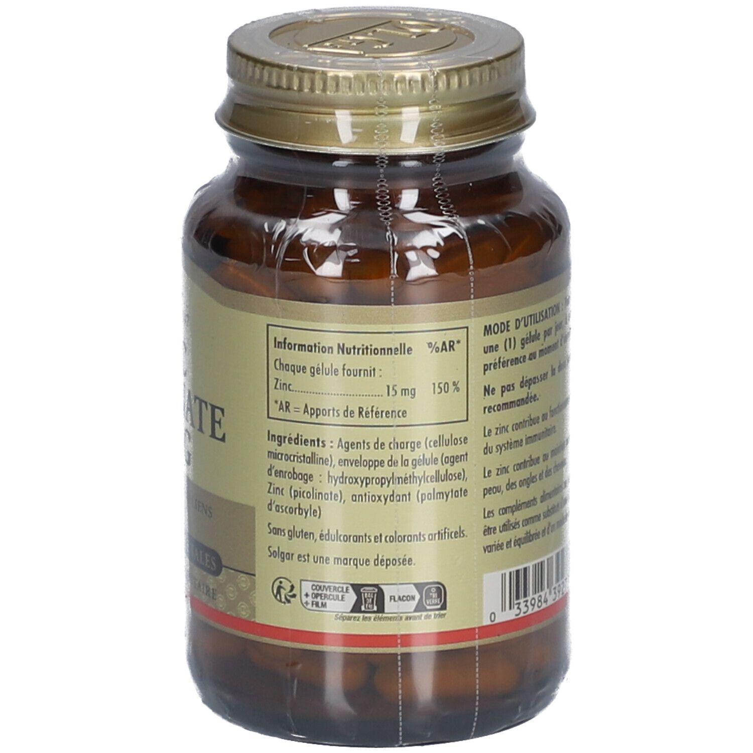 Solgar Zinc Picolinate 15 mg