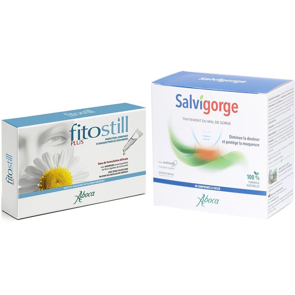 Set FITOSTILL Plus gouttes oculaires + Salvigorge - Traitement du mal de gorge