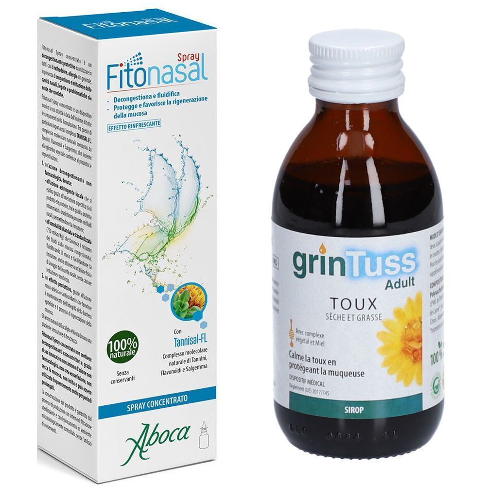 Set GRINTUSS Sirop pour la toux adulte + FITONASAL Spray concentré
