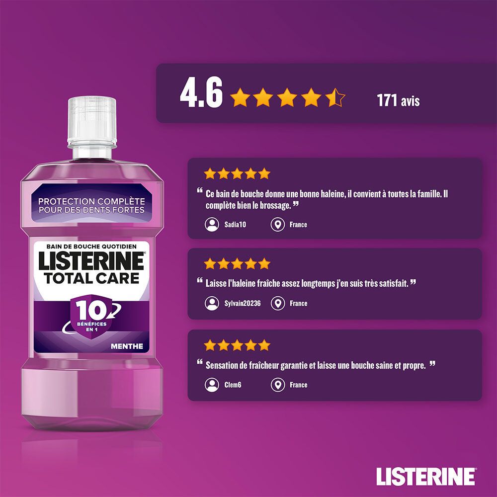 Listerine Total Care – Bain de Bouche Antibactérien