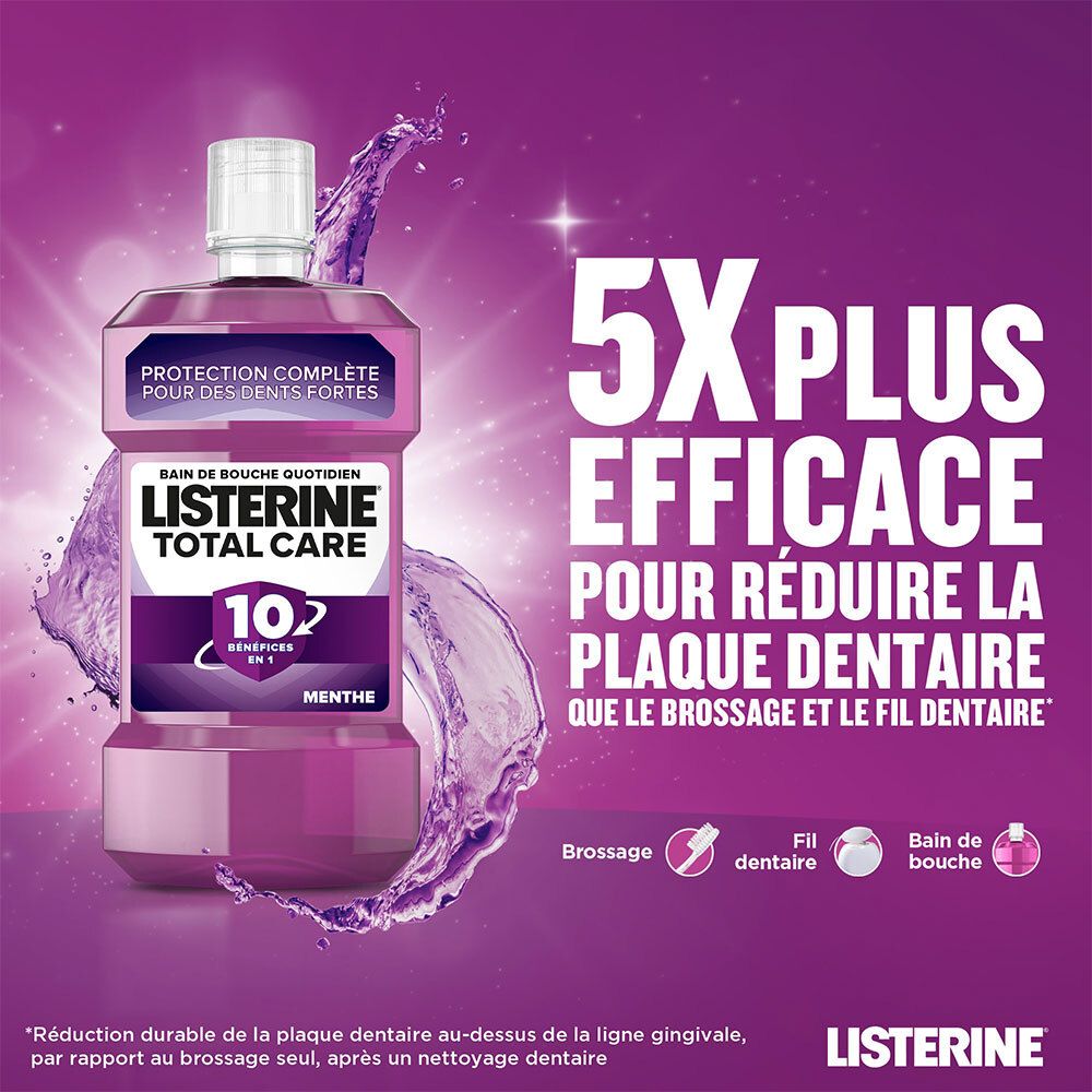Listerine Total Care – Bain de Bouche Antibactérien Menthe
