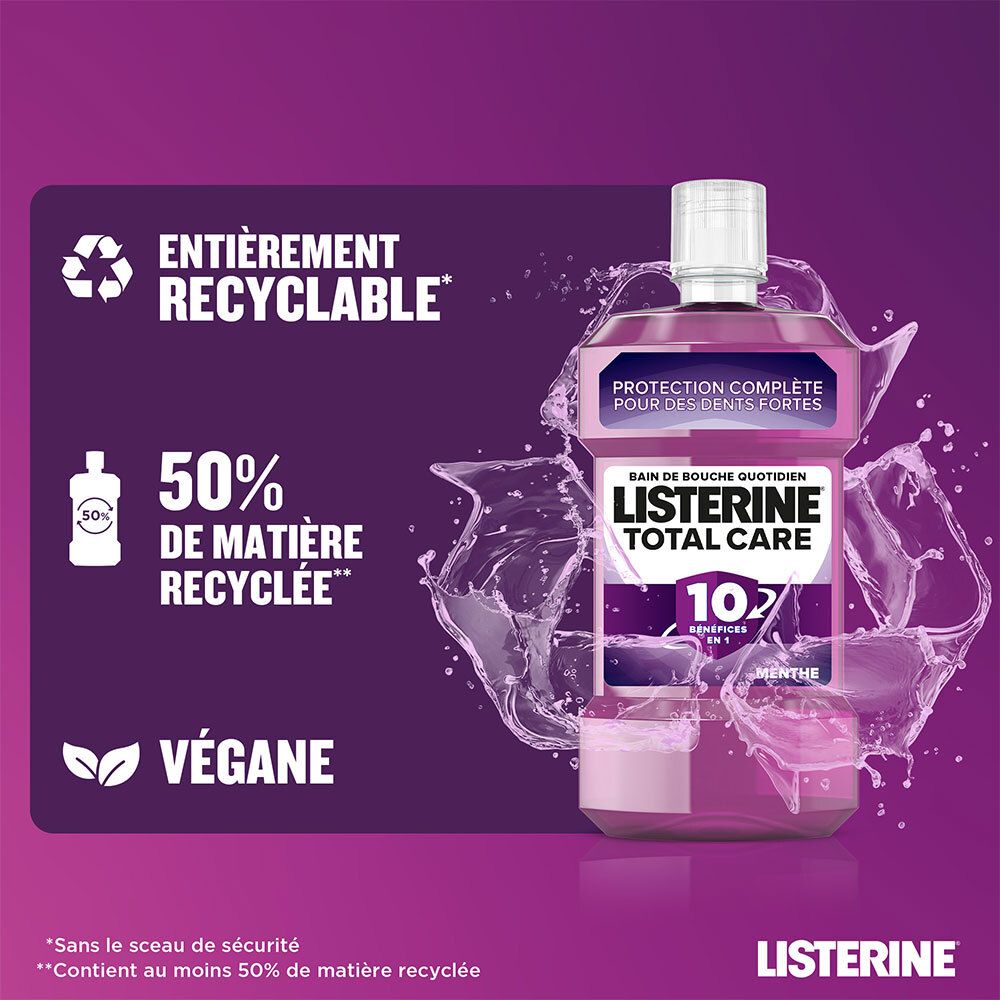 Listerine Total Care – Bain de Bouche Antibactérien Menthe