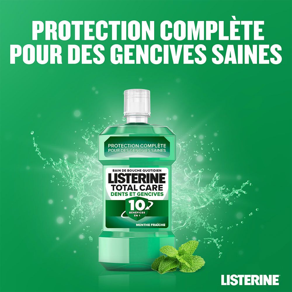 Listerine Total Care Dents et Gencives – Bain de Bouche Menthe Fraîche