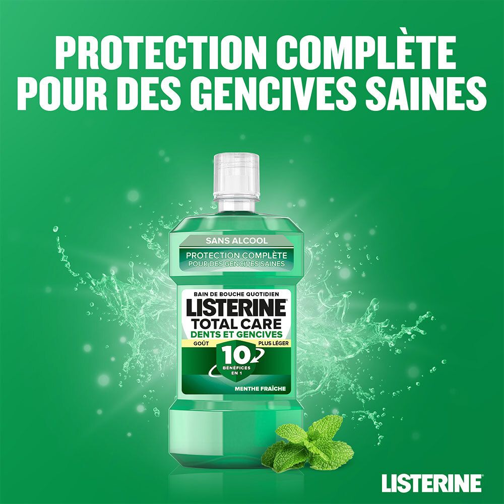 Listerine Total Care Dents et Gencives – Bain de Bouche Sans Alcool