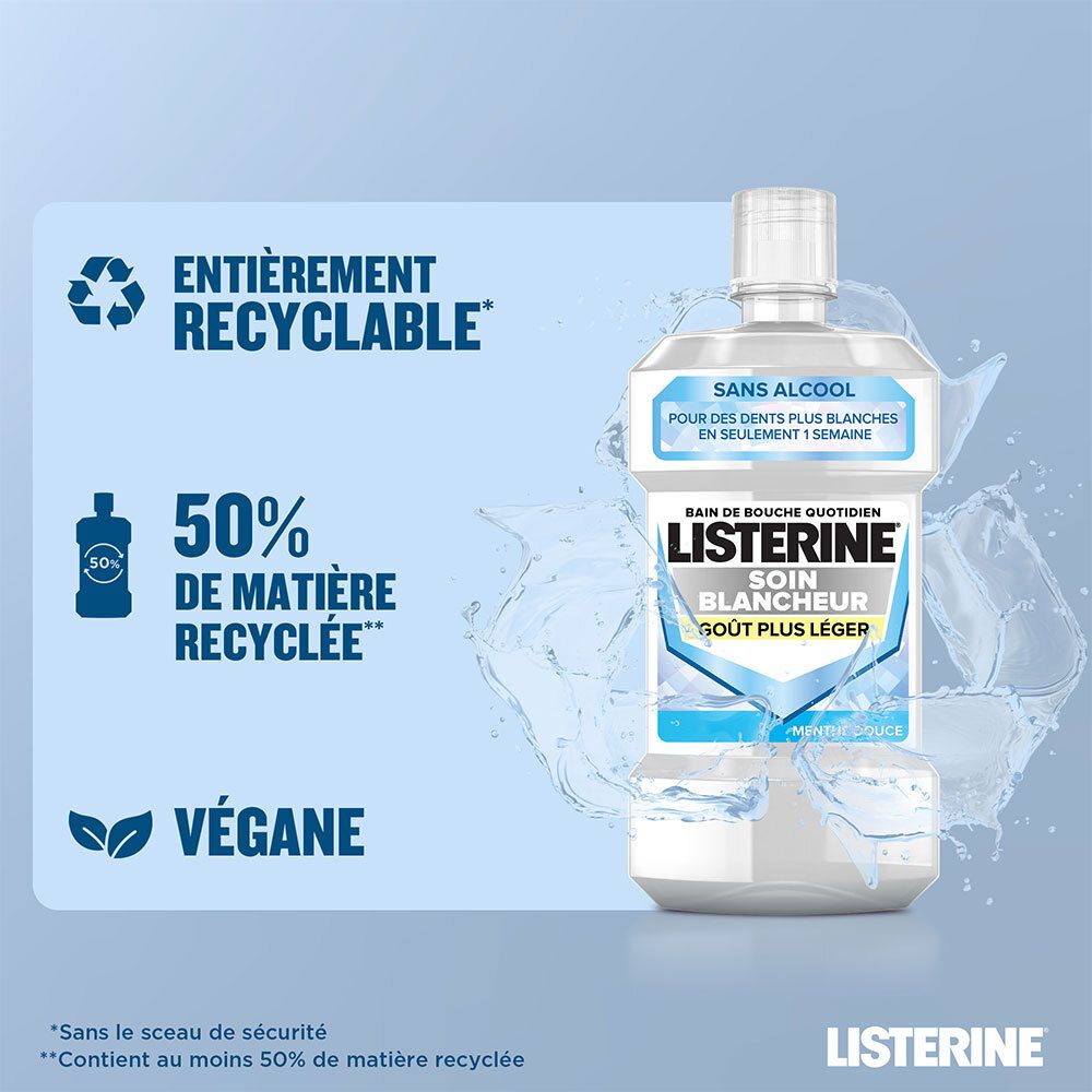Listerine Soin Blancheur – Bain de Bouche Menthe Douce