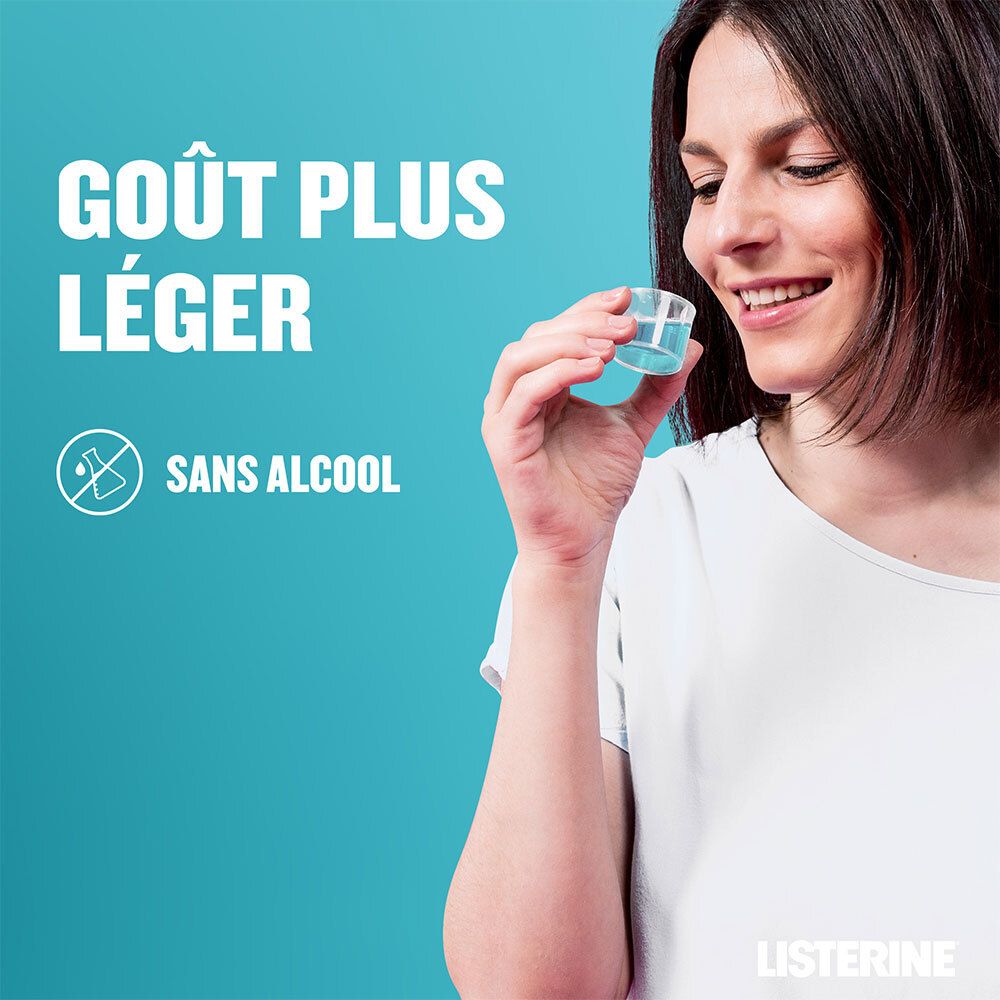 Listerine Fraîcheur – Bain de Bouche Sans Alcool Goût Plus Léger