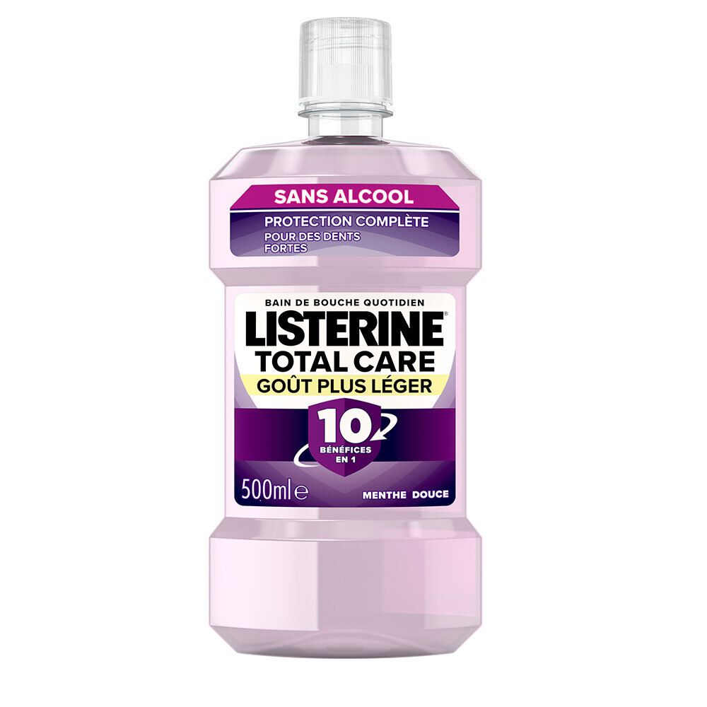 Listerine Total Care Dents et Gencives – Bain de Bouche Sans Alcool Goût Plus Léger