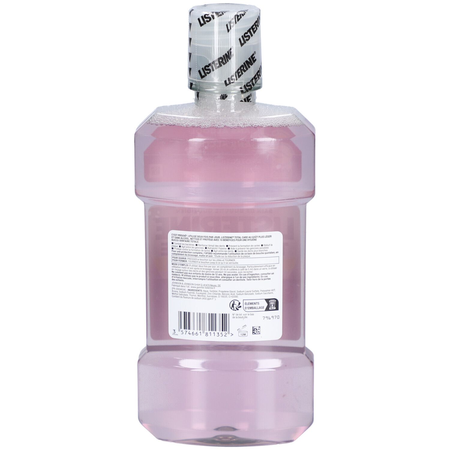 Listerine Total Care Dents et Gencives – Bain de Bouche Sans Alcool Goût Plus Léger