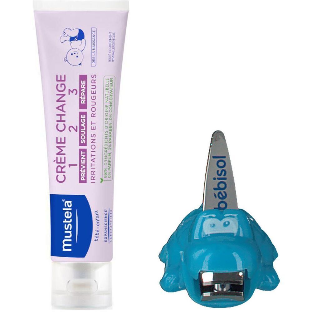 Set Bébisol Croc'ongles Boule + mustela® Crème change 1 2 3