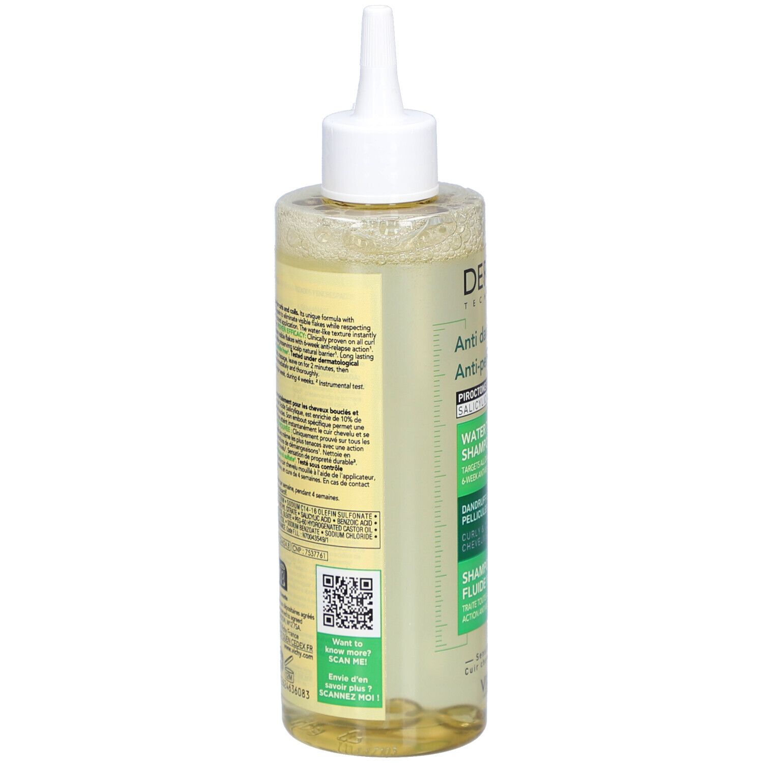 DERCOS SHAMPOING ANTI-PELLICULAIRE FLUIDE MOUSSANT. Flacon 200 ml