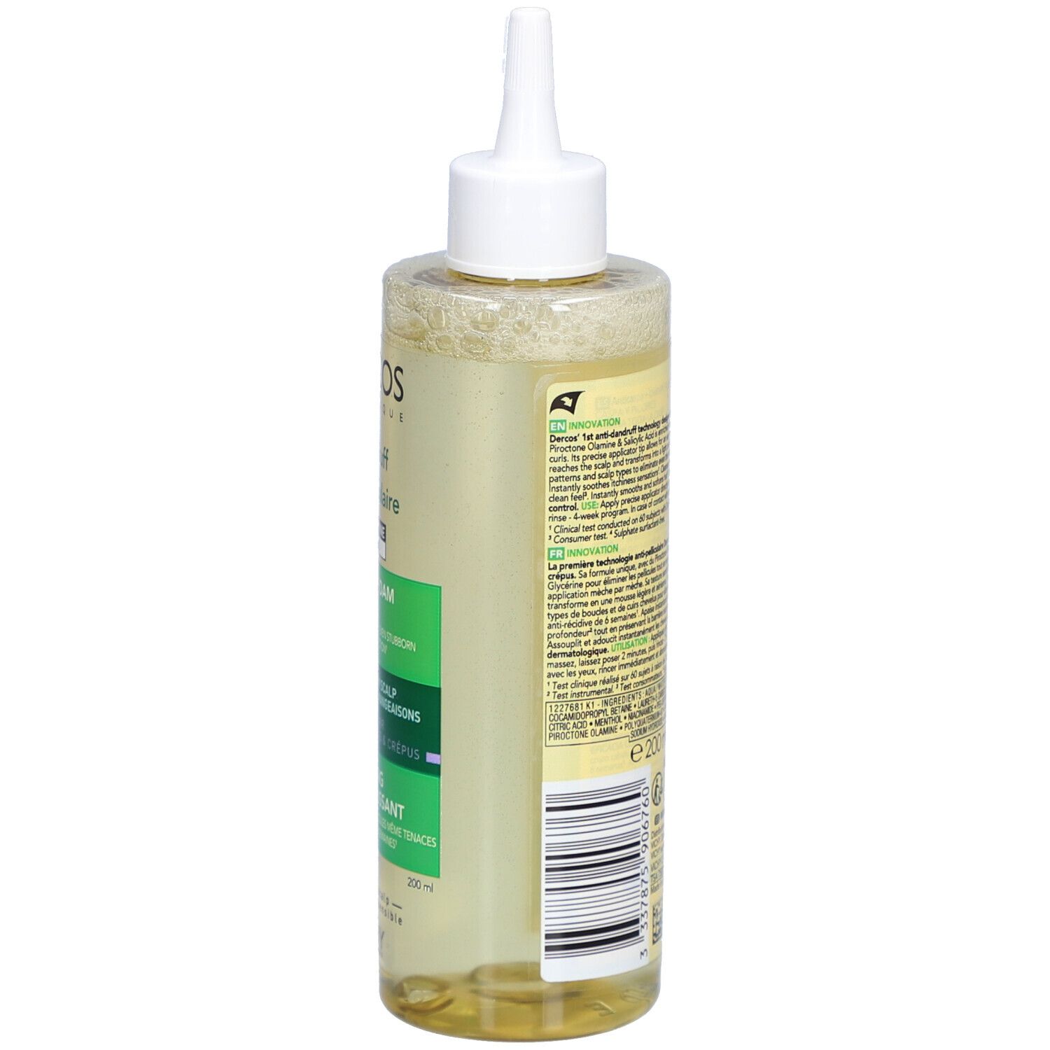 DERCOS SHAMPOING ANTI-PELLICULAIRE FLUIDE MOUSSANT. Flacon 200 ml