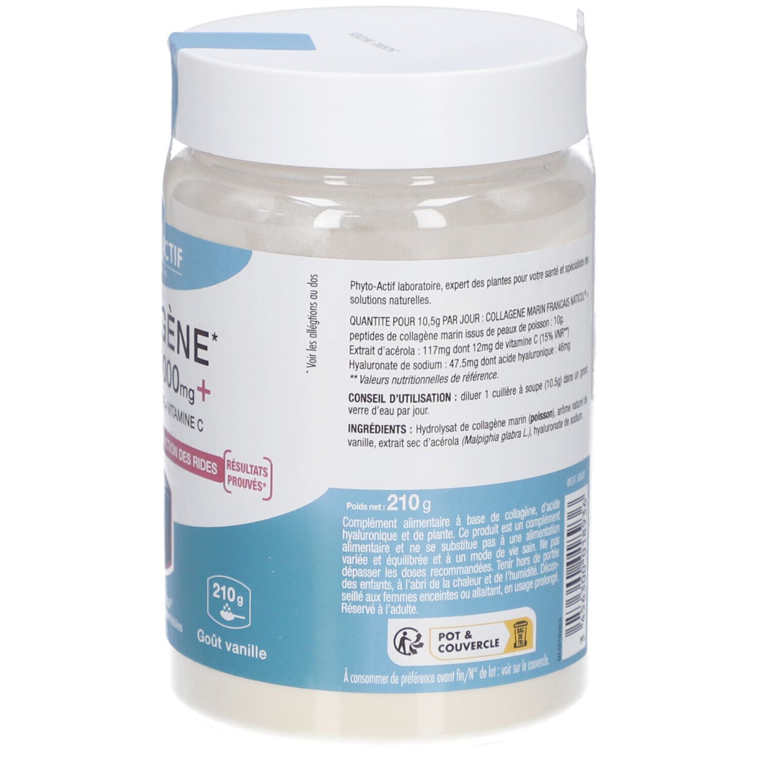 PHYTO-ACTIF Collagène Marin 10 000 mg + Acide Hyaluronique + Vitamine C
