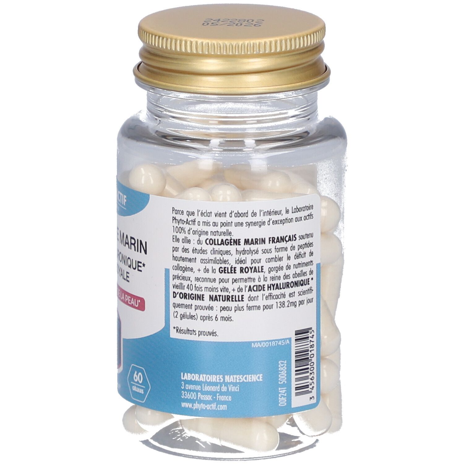 PHYTO-ACTIF Collagène Marin + Acide Hyaluronique + Gelée Royale