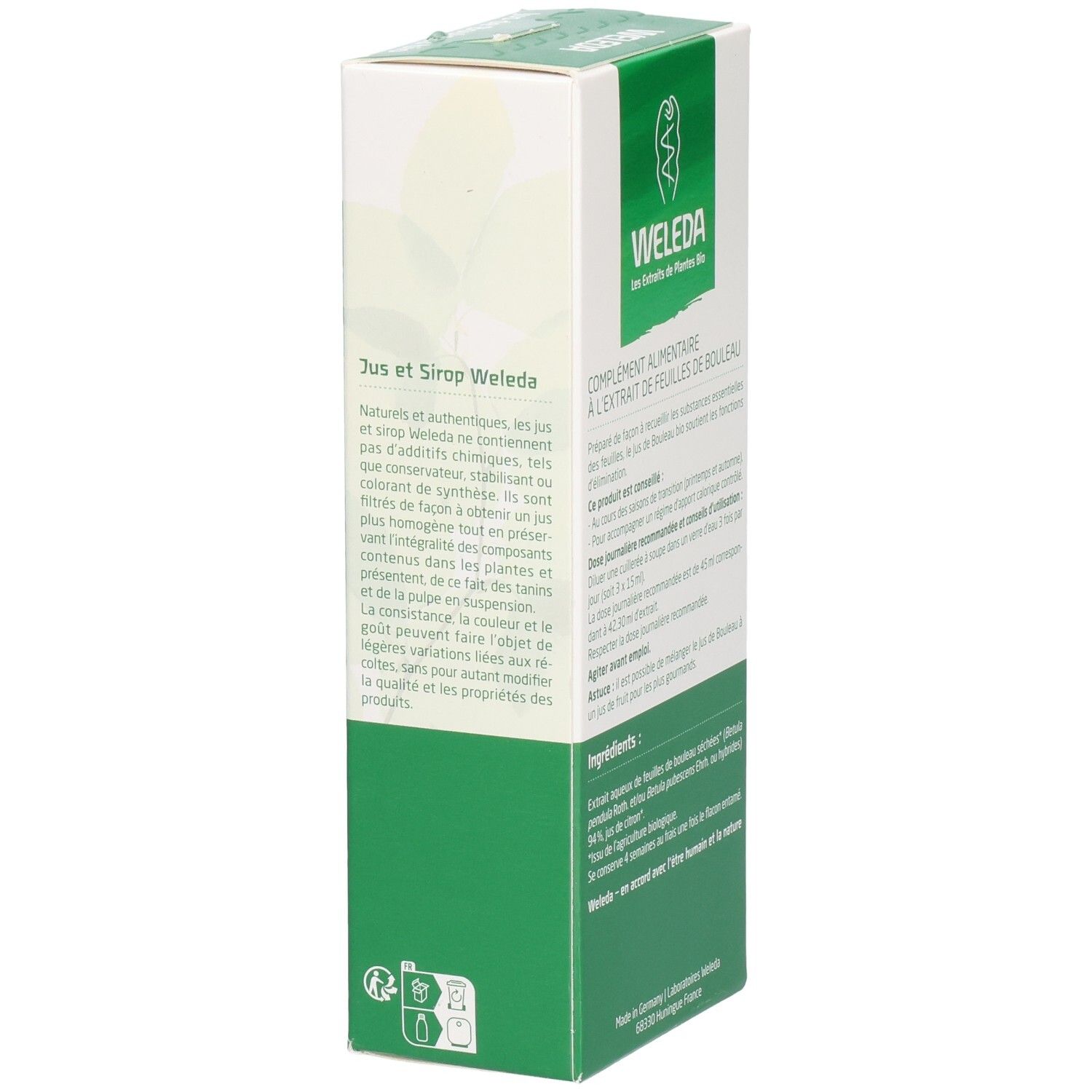 Jus et Sirop Weleda: Extraits naturels, sans conservateurs synthétiques. Qualité bio.