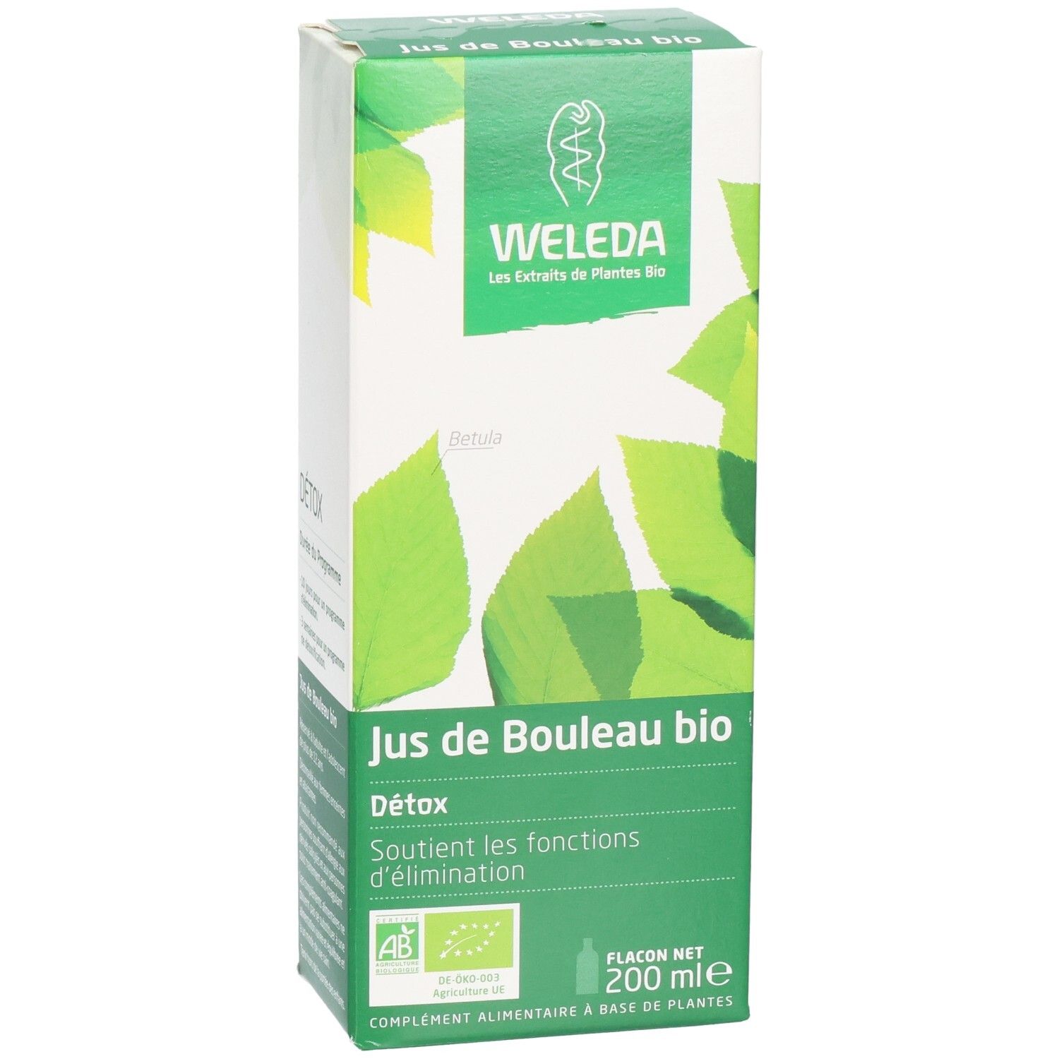 Jus de Bouleau bio Weleda: Détox, soutient les fonctions d'élimination. Label bio et 200ml.