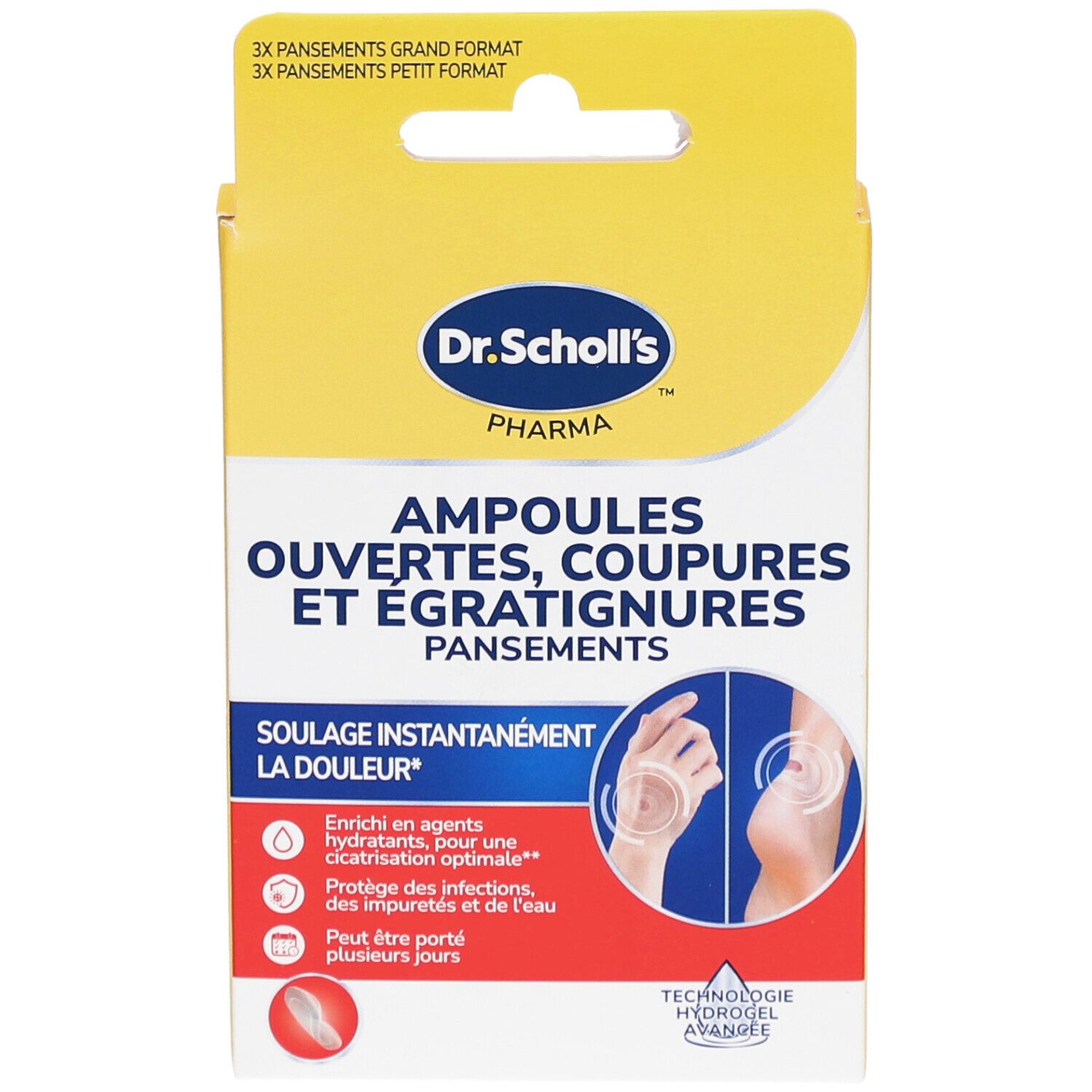 Dr. Scholl's Pansements Ampoules Ouvertes, Coupures et Égratignures - Soulage Instantanément la douleur