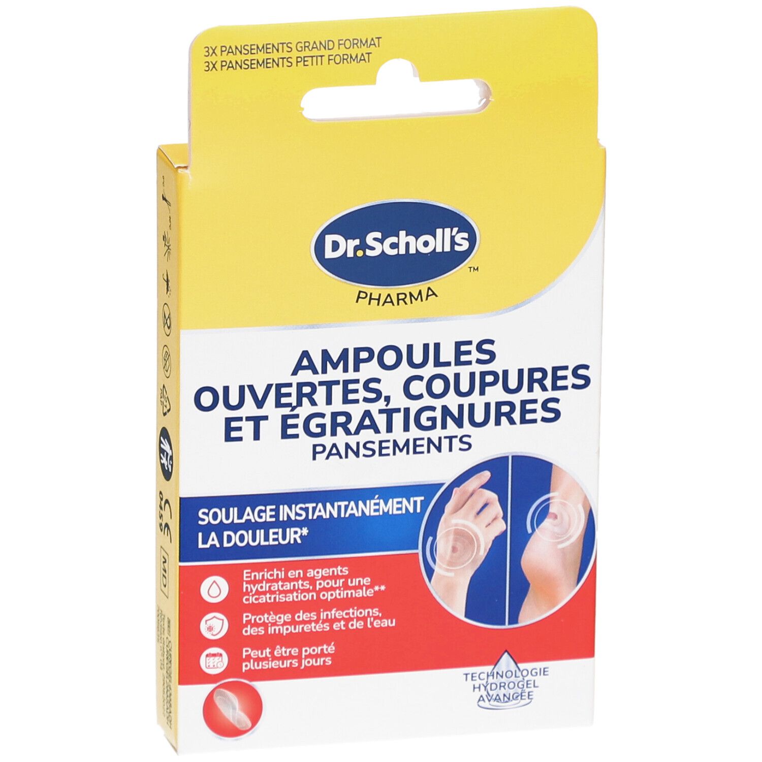 Dr. Scholl's Pansements Ampoules Ouvertes, Coupures et Égratignures - Soulage Instantanément la douleur