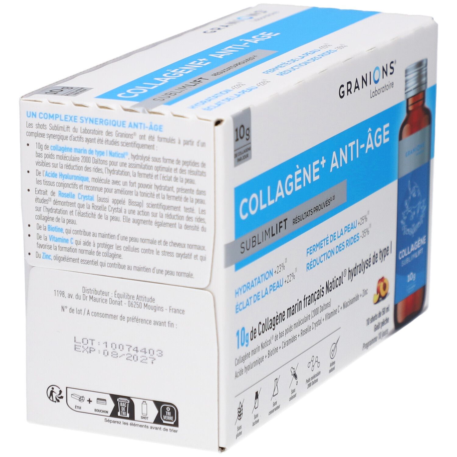 GRANIONS Collagène + Anti-Âge Goût Pêche